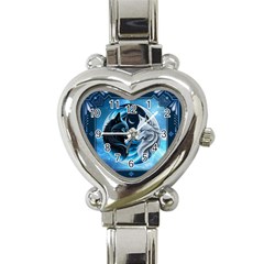 Awesome Wolves Heart Italian Charm Watch by FantasyArt