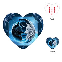 Awesome Wolves Playing Cards Single Design (heart)