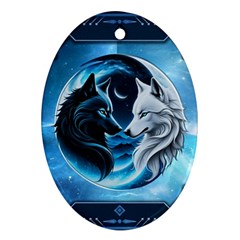 Awesome Wolves Oval Ornament (two Sides)