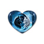 Awesome Wolves Rubber Heart Coaster (4 pack) Front