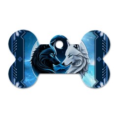 Awesome Wolves Dog Tag Bone (two Sides) by FantasyArt