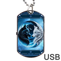 Awesome Wolves Dog Tag Usb Flash (two Sides)