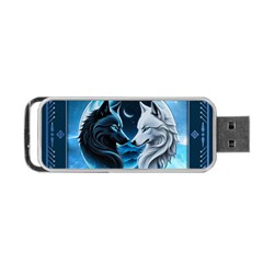 Awesome Wolves Portable Usb Flash (one Side) by FantasyArt