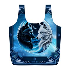 Awesome Wolves Full Print Recycle Bag (l) by FantasyArt