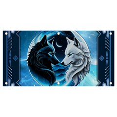 Awesome Wolves Banner And Sign 4  X 2  by FantasyArt