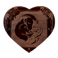 Awesome Wolves Heart Wood Jewelry Box by FantasyArt