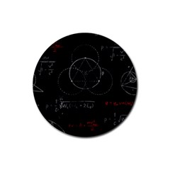 Math Board Circuit Circuits Computer Shield Tech Technology Rubber Coaster (round) by Loisa77