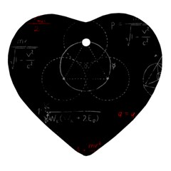 Math Board Circuit Circuits Computer Shield Tech Technology Heart Ornament (two Sides) by Loisa77