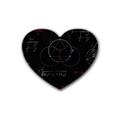 Math Board Circuit Circuits Computer Shield Tech Technology Rubber Heart Coaster (4 Pack) by Loisa77