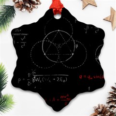 Math Board Circuit Circuits Computer Shield Tech Technology Snowflake Ornament (two Sides)