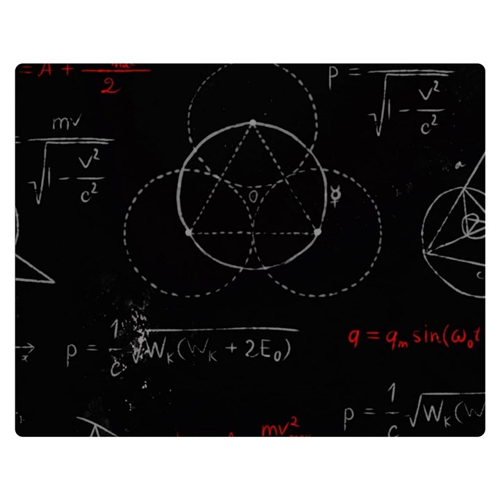 Math Board Circuit Circuits Computer Shield Tech Technology Two Sides Premium Plush Fleece Blanket (Teen Size)