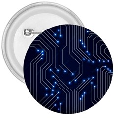 Seamless Pattern Of Glowing Circuit Board Neon Technology 3  Buttons by Loisa77