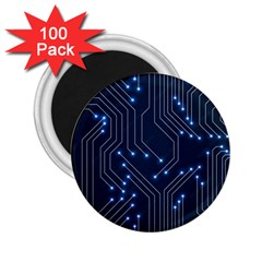 Seamless Pattern Of Glowing Circuit Board Neon Technology 2 25  Magnets (100 Pack)  by Loisa77