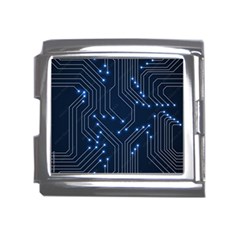 Seamless Pattern Of Glowing Circuit Board Neon Technology Mega Link Italian Charm (18mm)