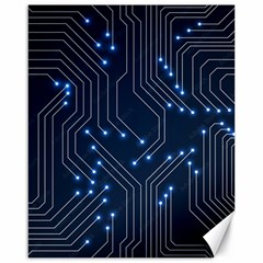 Seamless Pattern Of Glowing Circuit Board Neon Technology Canvas 16  X 20  by Loisa77