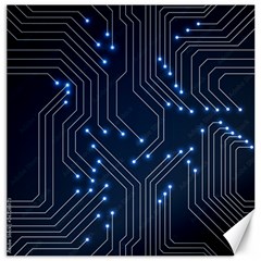 Seamless Pattern Of Glowing Circuit Board Neon Technology Canvas 20  X 20  by Loisa77