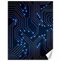 Seamless Pattern Of Glowing Circuit Board Neon Technology Canvas 18  X 24  by Loisa77