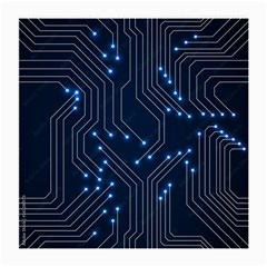 Seamless Pattern Of Glowing Circuit Board Neon Technology Medium Glasses Cloth (2 Sides) by Loisa77