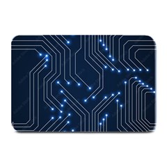 Seamless Pattern Of Glowing Circuit Board Neon Technology Plate Mats by Loisa77