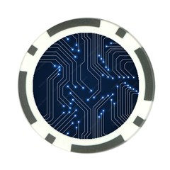 Seamless Pattern Of Glowing Circuit Board Neon Technology Poker Chip Card Guard by Loisa77