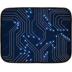 Seamless Pattern Of Glowing Circuit Board Neon Technology Fleece Blanket (mini)