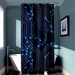 Seamless Pattern Of Glowing Circuit Board Neon Technology Shower Curtain 36  X 72  (stall)  by Loisa77