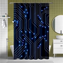 Seamless Pattern Of Glowing Circuit Board Neon Technology Shower Curtain 48  X 72  (small)  by Loisa77