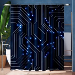 Seamless Pattern Of Glowing Circuit Board Neon Technology Shower Curtain 60  X 72  (medium)  by Loisa77