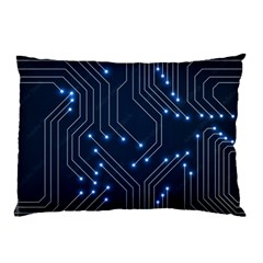 Seamless Pattern Of Glowing Circuit Board Neon Technology Pillow Case (two Sides) by Loisa77