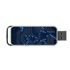 Seamless Pattern Of Glowing Circuit Board Neon Technology Portable Usb Flash (one Side) by Loisa77