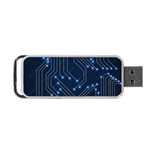 Seamless Pattern Of Glowing Circuit Board Neon Technology Portable USB Flash (One Side) Front