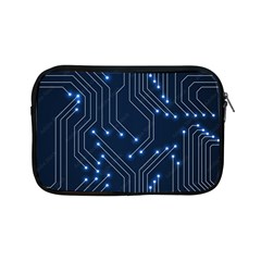 Seamless Pattern Of Glowing Circuit Board Neon Technology Apple Ipad Mini Zipper Cases