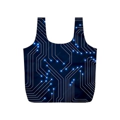 Seamless Pattern Of Glowing Circuit Board Neon Technology Full Print Recycle Bag (s) by Loisa77