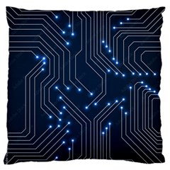 Seamless Pattern Of Glowing Circuit Board Neon Technology Standard Premium Plush Fleece Cushion Case (two Sides) by Loisa77