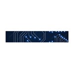 Seamless Pattern Of Glowing Circuit Board Neon Technology Premium Plush Fleece Scarf (Mini) Front