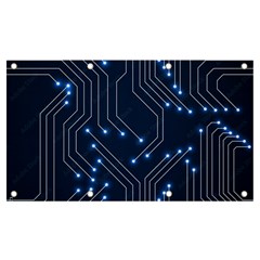 Seamless Pattern Of Glowing Circuit Board Neon Technology Banner And Sign 7  X 4  by Loisa77