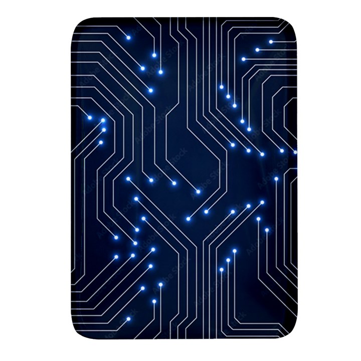 Seamless Pattern Of Glowing Circuit Board Neon Technology Rectangular Glass Fridge Magnet (4 pack)