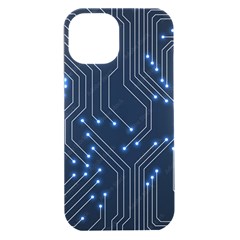 Seamless Pattern Of Glowing Circuit Board Neon Technology Iphone 15 Plus Black Uv Print Pc Hardshell Case by Loisa77