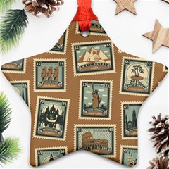 Retro Postage Seamless Pattern Ornament (star)