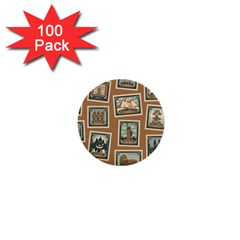 Retro Postage Seamless Pattern 1  Mini Buttons (100 Pack)  by Loisa77