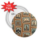 Retro Postage Seamless Pattern 2.25  Buttons (100 pack)  Front