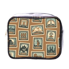 Retro Postage Seamless Pattern Mini Toiletries Bag (one Side) by Loisa77