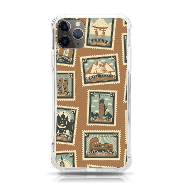 Retro Postage Seamless Pattern iPhone 11 Pro Max 6.5 Inch TPU UV Print Case