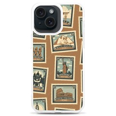 Retro Postage Seamless Pattern Iphone 15 Plus Tpu Uv Print Case