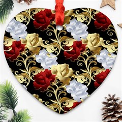 Roses Seamless Pattern Floral Ornament (heart)