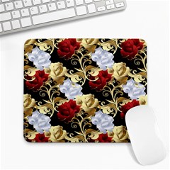 Roses Seamless Pattern Floral Large Mousepad by Loisa77