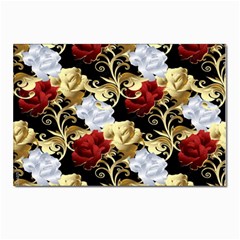 Roses Seamless Pattern Floral Postcards 5  X 7  (pkg Of 10) by Loisa77