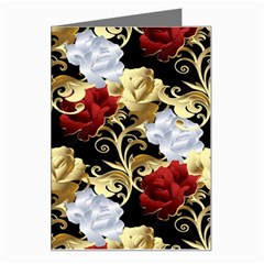 Roses Seamless Pattern Floral Greeting Card by Loisa77