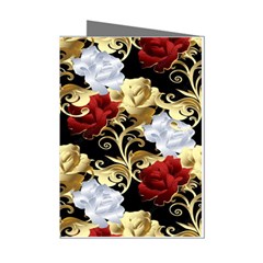 Roses Seamless Pattern Floral Mini Greeting Cards (pkg Of 8)