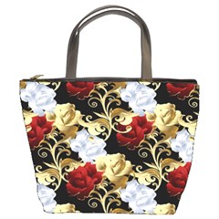 Roses Seamless Pattern Floral Bucket Bag by Loisa77